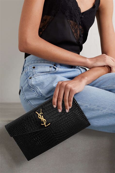 ysl croc uptown pouch|saint laurent uptown leather pouch.